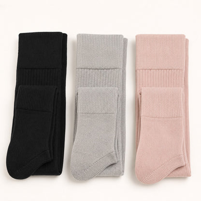 Relievoo Pregnancy Compression Socks shown in three colours — black, grey and pink